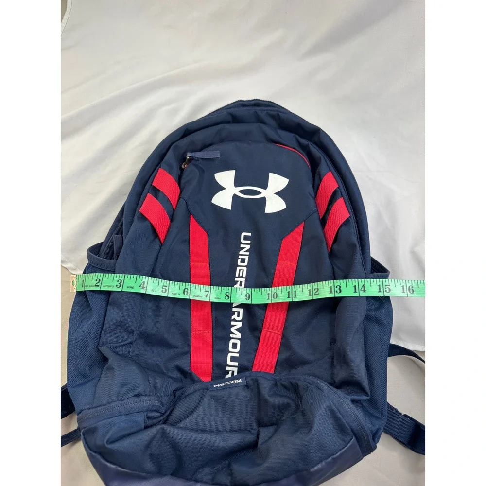 Under Armour Scrimmage 2.0 Backpack Navy Red UA Storm Laptop Bag 1361176